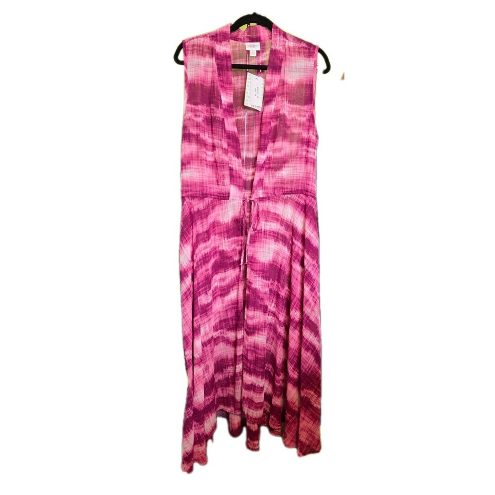 LulaRoe Breezy Resort Cover-up Cruise NEW NWT SIze Medium M pink tye dye